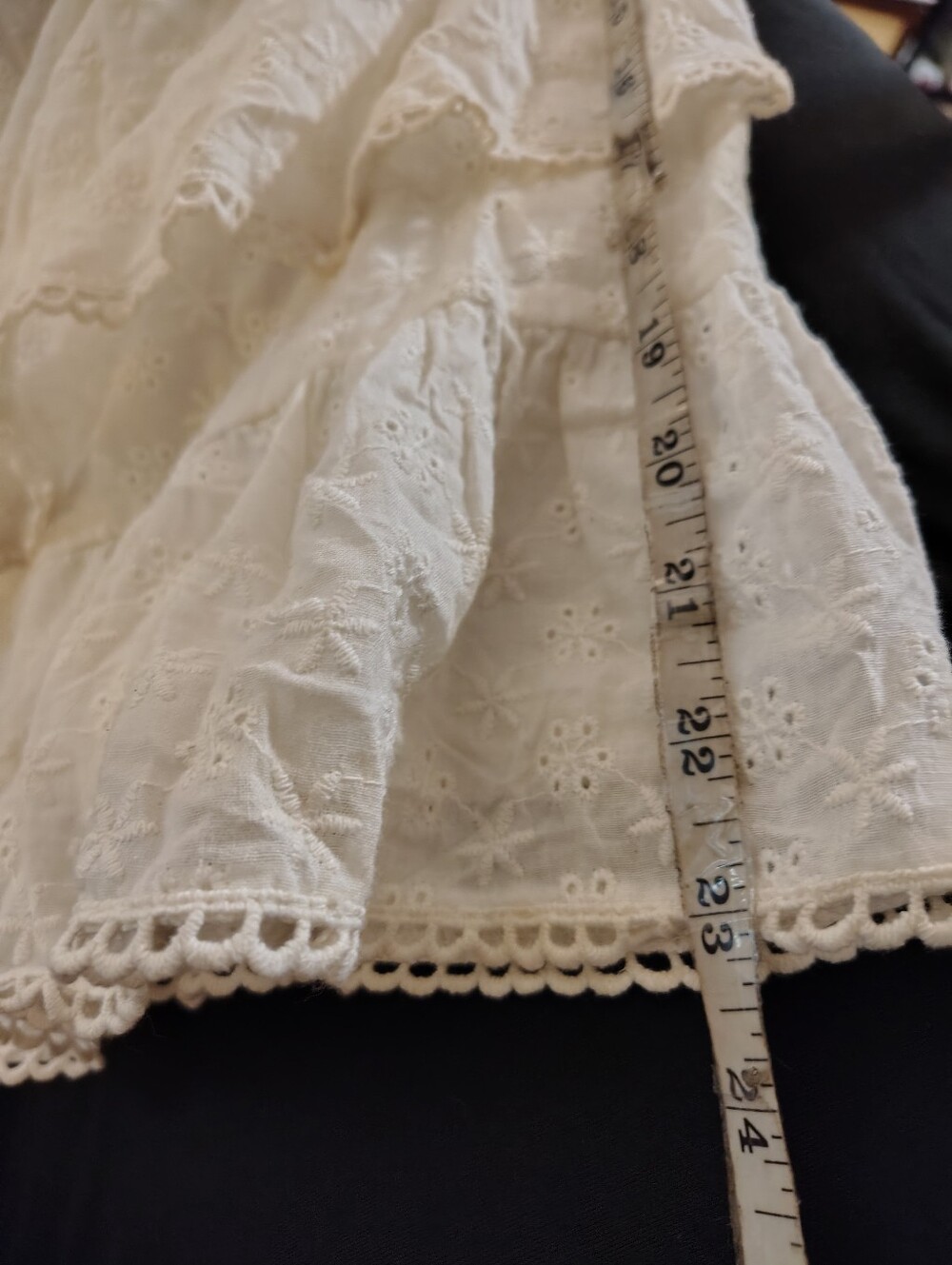 NWT Fashion Nova Eyelet Ruffled Skirt Off-Shoulder Mini Dress Pure White Size M - Picture 16 of 16